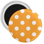 Polka Dots - White on Pastel Orange 3  Magnet