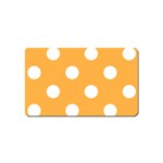 Polka Dots - White on Pastel Orange Magnet (Name Card)