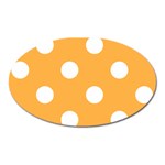 Polka Dots - White on Pastel Orange Magnet (Oval)