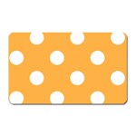 Polka Dots - White on Pastel Orange Magnet (Rectangular)