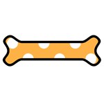 Polka Dots - White on Pastel Orange Magnet (Dog Bone)