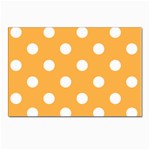 Polka Dots - White on Pastel Orange Postcard 4 x 6  (Pkg of 10)