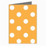 Polka Dots - White on Pastel Orange Greeting Cards (Pkg of 8)