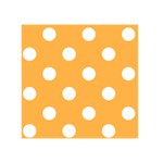 Polka Dots - White on Pastel Orange Greeting Card 5  x 7 