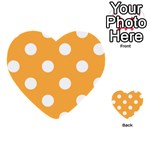 Polka Dots - White on Pastel Orange Multi-purpose Cards (Heart)