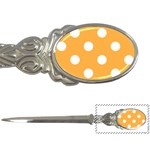 Polka Dots - White on Pastel Orange Letter Opener