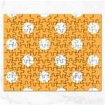 Polka Dots - White on Pastel Orange Jigsaw Puzzle (Rectangular)