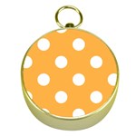 Polka Dots - White on Pastel Orange Gold Compass