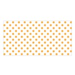 Polka Dots - Pastel Orange on White Satin Shawl