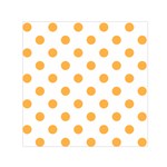 Polka Dots - Pastel Orange on White Small Satin Scarf  (Square)