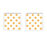 Polka Dots - Pastel Orange on White Cufflinks (Square)