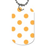 Polka Dots - Pastel Orange on White Dog Tag (One Side)