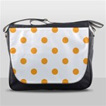 Polka Dots - Pastel Orange on White Messenger Bag
