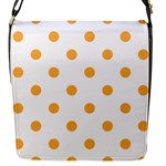 Polka Dots - Pastel Orange on White Flap Closure Messenger Bag (S)