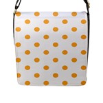 Polka Dots - Pastel Orange on White Flap Closure Messenger Bag (L)