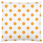 Polka Dots - Pastel Orange on White Large Cushion Case (Two Sides)