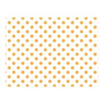 Polka Dots - Pastel Orange on White Double Sided Flano Blanket (Mini)