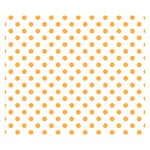 Polka Dots - Pastel Orange on White Double Sided Flano Blanket (Small)