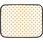 Polka Dots - Pastel Orange on White Double Sided Fleece Blanket (Mini)