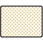 Polka Dots - Pastel Orange on White Fleece Blanket (Large) (One Side)