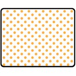 Polka Dots - Pastel Orange on White Fleece Blanket (Medium) (One Side)