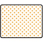 Polka Dots - Pastel Orange on White Double Sided Fleece Blanket (Medium) (Two Sides)