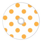 Polka Dots - Pastel Orange on White CD Wall Clock