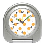 Polka Dots - Pastel Orange on White Desk Alarm Clock