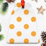 Polka Dots - Pastel Orange on White Bell Ornament (Two Sides)