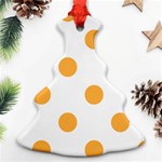 Polka Dots - Pastel Orange on White Christmas Tree Ornament (Two Sides)
