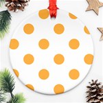 Polka Dots - Pastel Orange on White Ornament (Round)