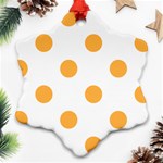 Polka Dots - Pastel Orange on White Ornament (Snowflake)
