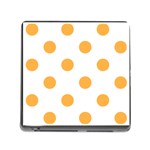 Polka Dots - Pastel Orange on White Memory Card Reader (Square)