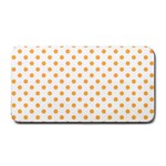 Polka Dots - Pastel Orange on White Medium Bar Mat