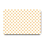 Polka Dots - Pastel Orange on White Small Doormat