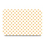 Polka Dots - Pastel Orange on White Plate Mat