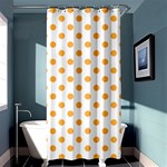 Polka Dots - Pastel Orange on White Shower Curtain 36  x 72  (Stall)