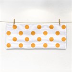Polka Dots - Pastel Orange on White Hand Towel