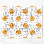 Polka Dots - Pastel Orange on White Jigsaw Puzzle (Rectangular)