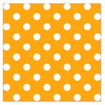 Polka Dots - White on Dark Tangerine Orange Large Satin Scarf (Square)