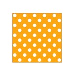 Polka Dots - White on Dark Tangerine Orange Satin Bandana Scarf