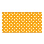 Polka Dots - White on Dark Tangerine Orange Satin Shawl