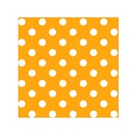 Polka Dots - White on Dark Tangerine Orange Small Satin Scarf  (Square)