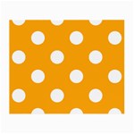Polka Dots - White on Dark Tangerine Orange Small Glasses Cloth (2 Sides)