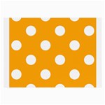 Polka Dots - White on Dark Tangerine Orange Large Glasses Cloth (2 Sides)