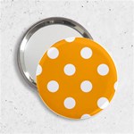Polka Dots - White on Dark Tangerine Orange 2.25  Handbag Mirror