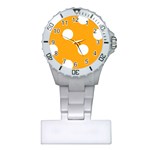 Polka Dots - White on Dark Tangerine Orange Nurses Watch