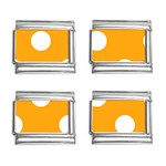 Polka Dots - White on Dark Tangerine Orange 9mm Italian Charm (4 pack)