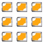 Polka Dots - White on Dark Tangerine Orange Mega Link Italian Charm (9 pack)