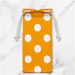 Polka Dots - White on Dark Tangerine Orange Jewelry Bag